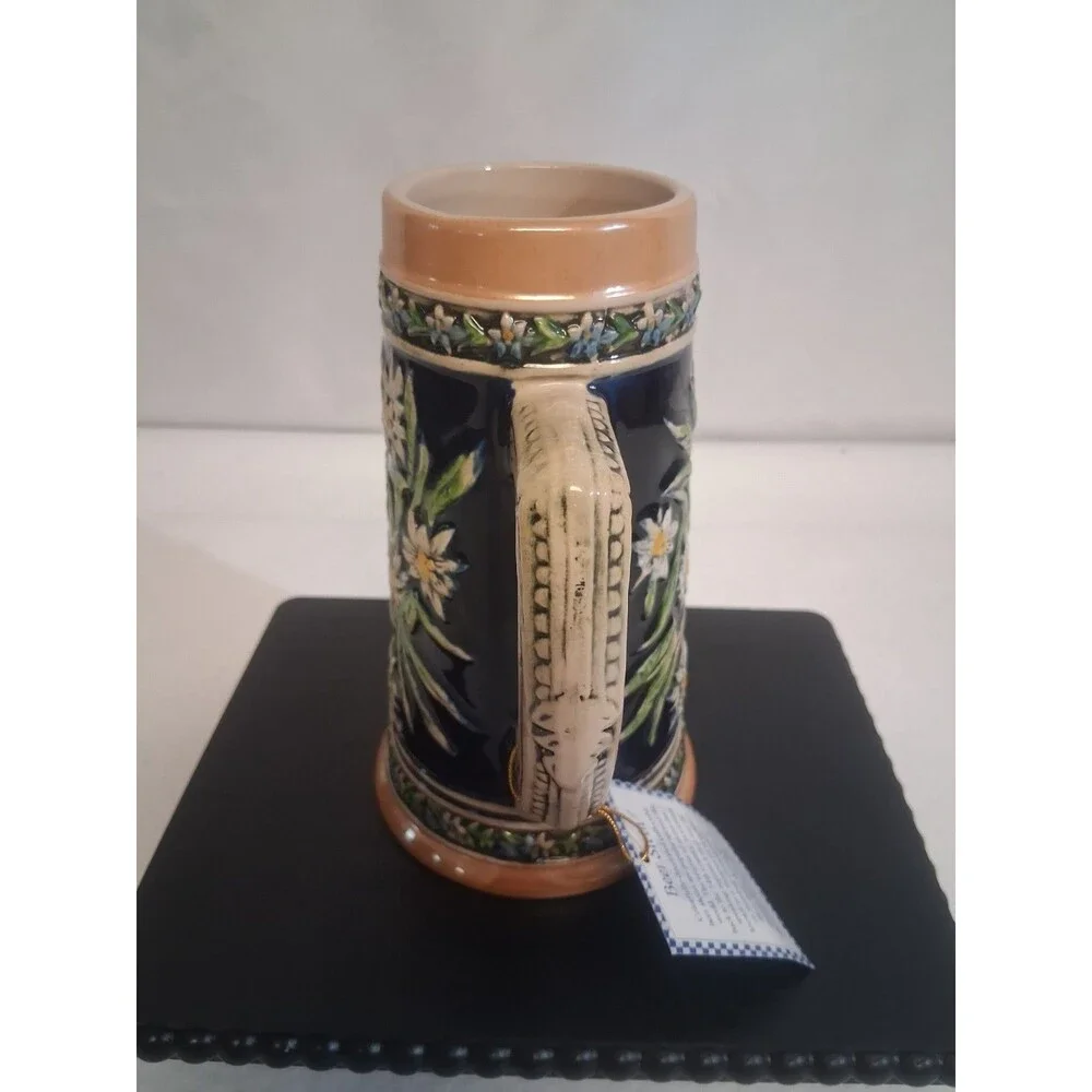 Vintage EHG German Beer Stein – Munich Souvenir, Floral Relief, Old‑World Charm!